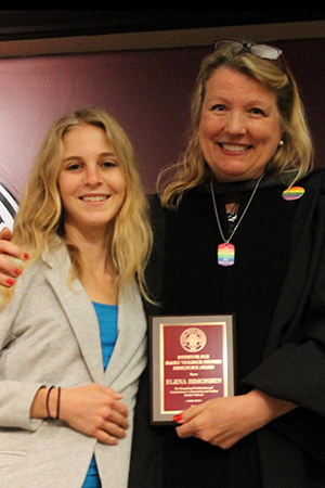 Elena Simonsen IFVS Director's Award Recipient and IFVS Director Karen Oehme