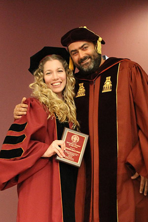 Stephanie Grace Prost Doctoral Student of the Year and Doctoral Program Director Stephen Tripodi