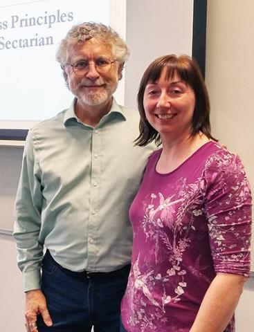 Dr. Neil Abell with Dr. Audrey Roulston, Queen's University Belfast