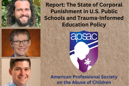 Graphic on the Report byt he American Professional Society on the Abuse of Children logo and photos of Esaa Mohammad Samarah, Lisa Schelbe and Bart Klika