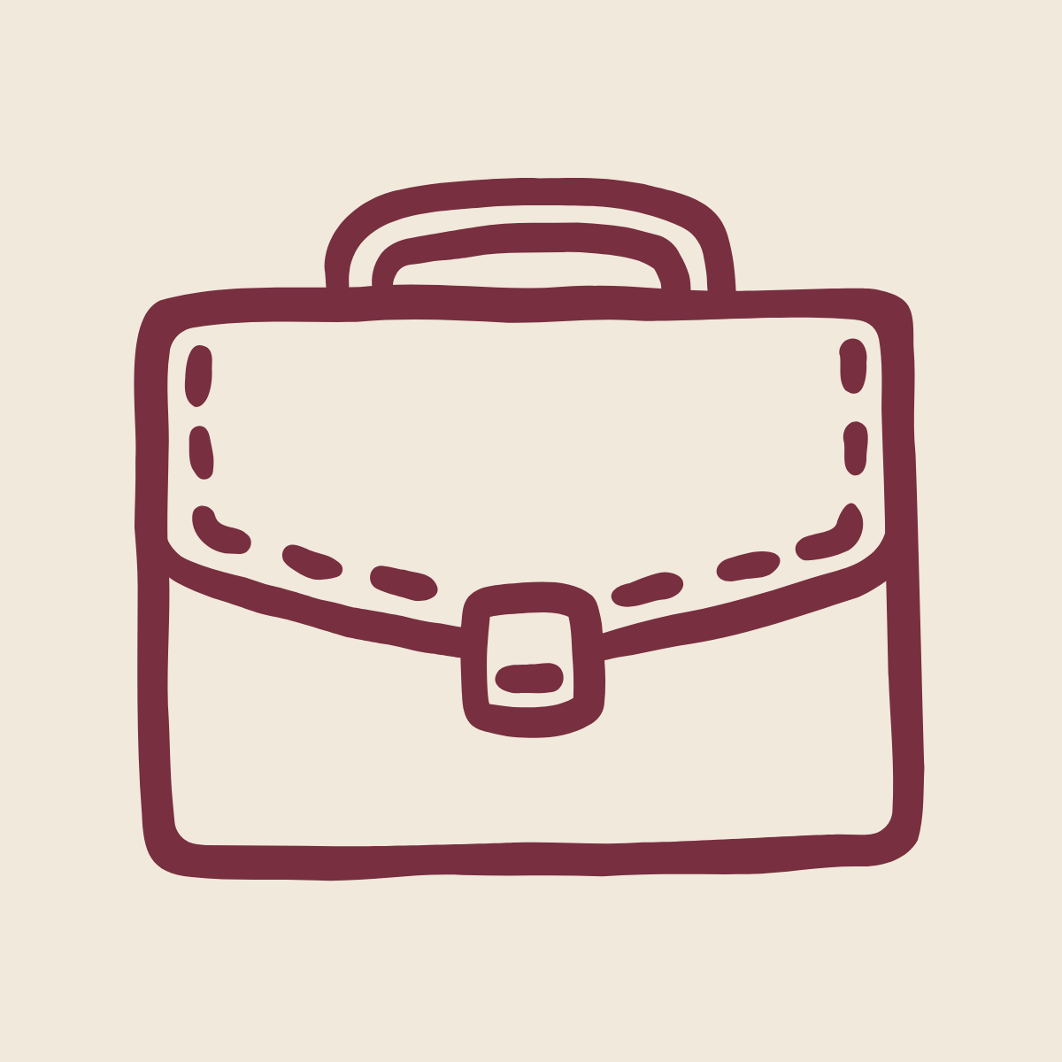 "Hand drawn icon of a briefcase"