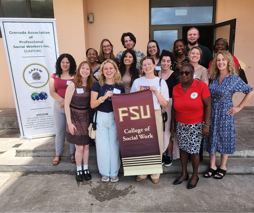 Photo of FSU students participating in the FSU Alternative Spring Break Program in Grenada