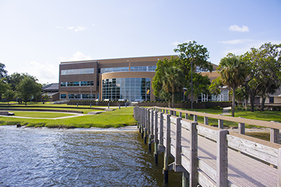 "Photo of Florida State University Panama City campus buildings by the Gulf of Mexico"