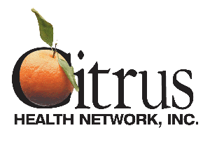"Citrus Health Network Logo with a picture of an orange "