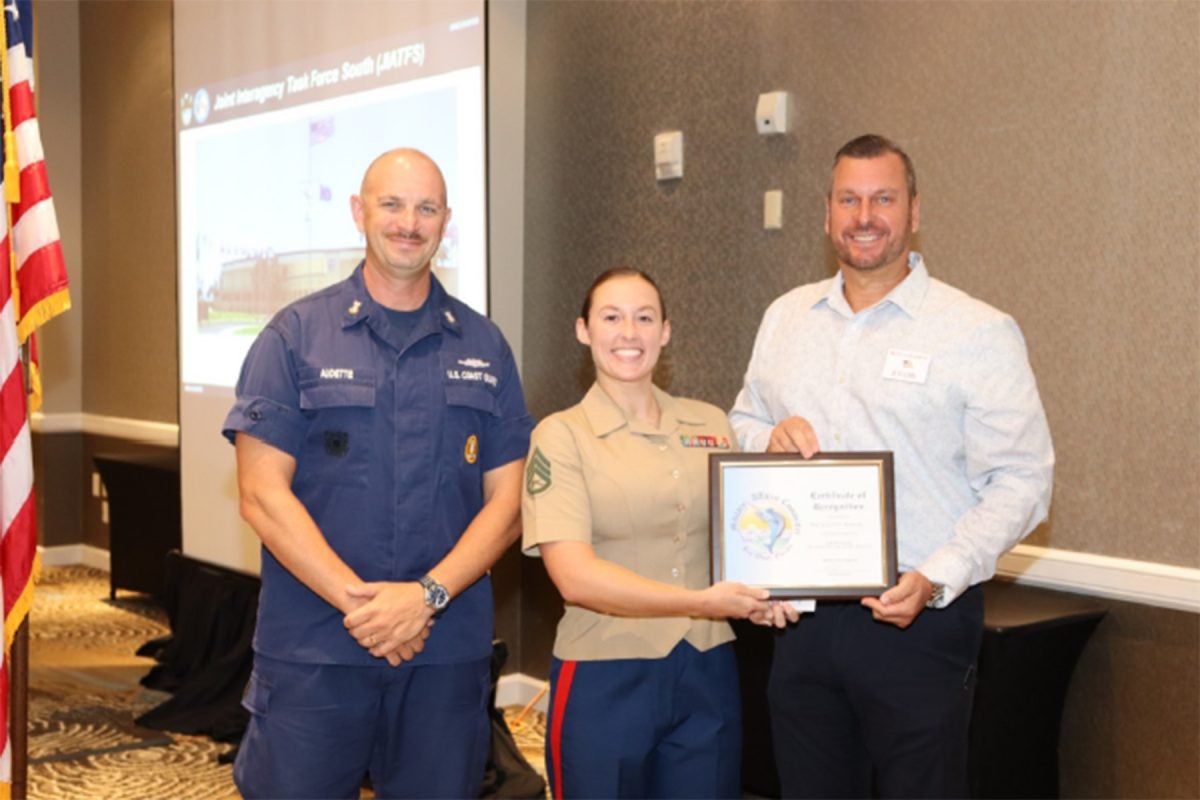 "Dybalski, after winning Senior Enlisted Member of the Quarter for the unit, attended a Military Affairs Committee breakfast to receive a certificate for the achievement."