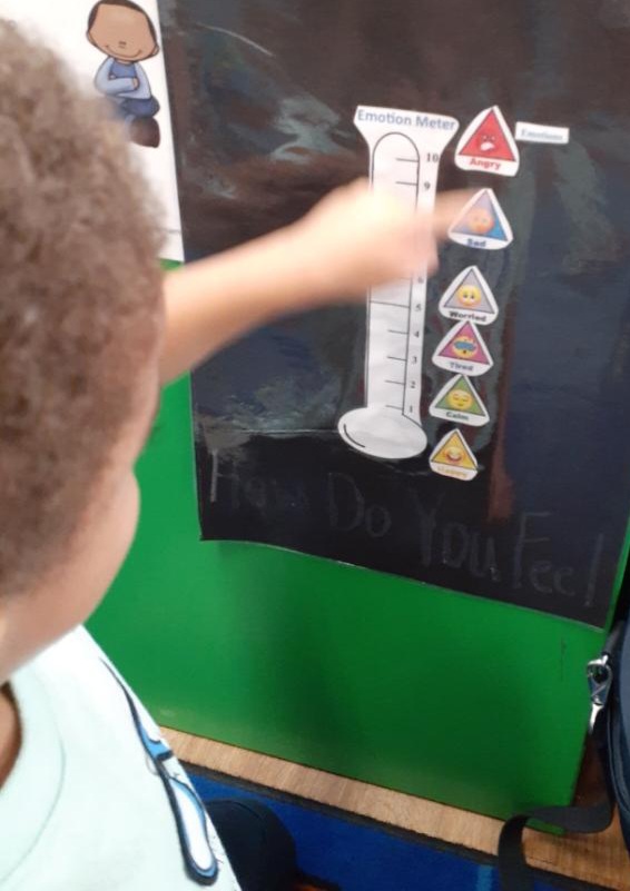 "A child at a Pinellas County school using the Emotional Meter"