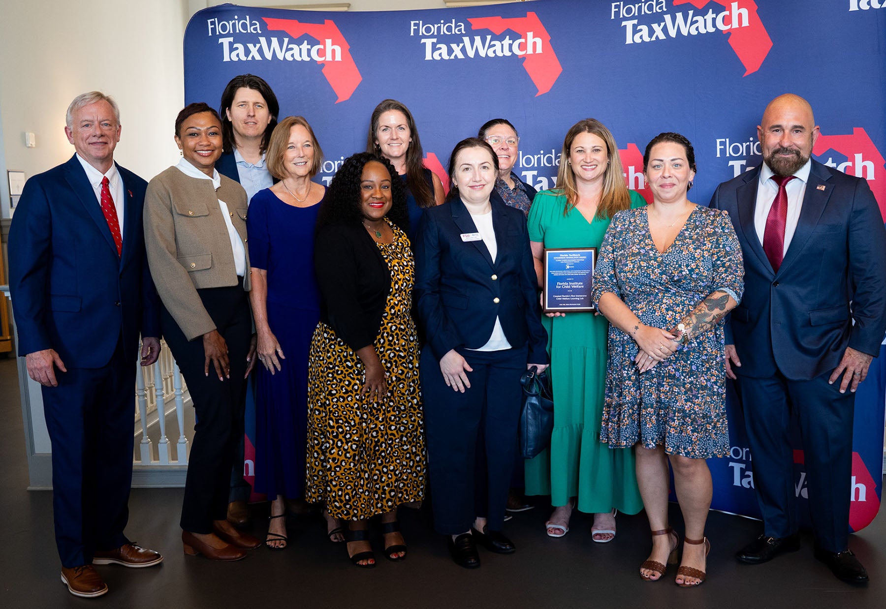 Members of the Florida Institute for Child Welfare receive a 2026 Florida TaxWatch Government Productivity Award. (Florida TaxWatch)