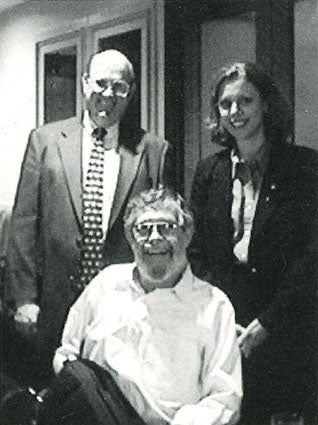""FSU Provost Larry Abele, Social Work Dean Dianne Montgomery, and Dr. Walt Hudson - seated - in 1999""