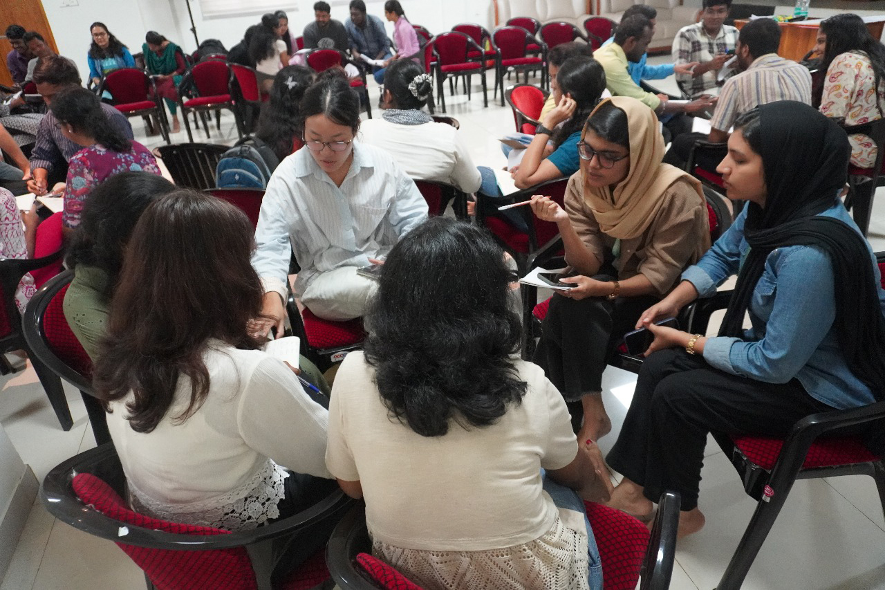"Workshop participants doing group work."