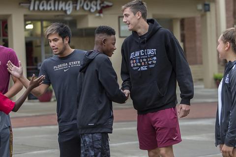 CSW Arts and Athletics campers with FSU athletes
