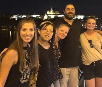 Cara Scott (far left) with fellow students and Dr. Stephen Tripodi.
