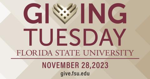 Giving Tuesday graphic with a gold heart