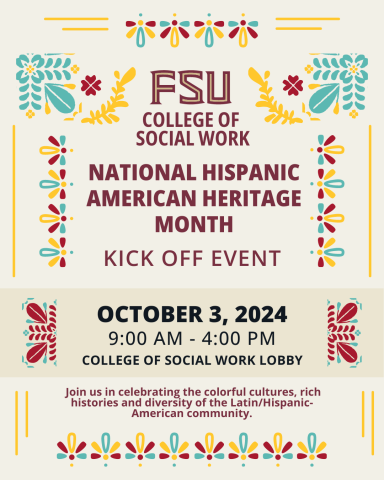 Hispanic American Heritage Month flyer for Kickoff Event