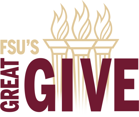 FSU's Great Give logo with an outline of the three Florida State University torches.