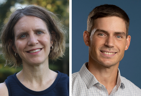 Headshots of faculty members Melissa Radey and John Moore