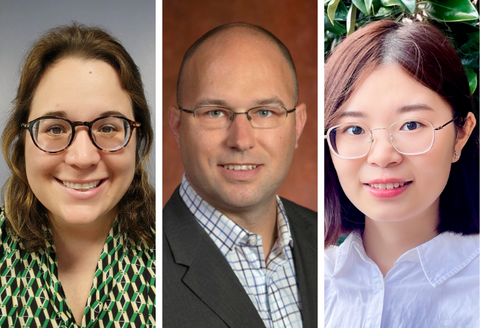 Headshot photos of doctoral students Sonnie Mayewski and Zhe Yang and faculty member Michael Killian