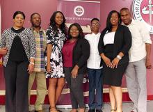 Family and graduates at fall 2017 graduation reception