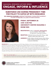 Lecture Series Flyer for a Presentation by Samantha Godlfarb