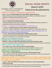 FSU Social Work Month Event Flyer