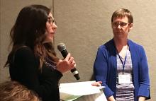 Dr. Lisa Schelbe facilitating discussion.