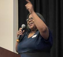 NASW-FL Executive Director Dawn Brown speaking at LEAD 2024