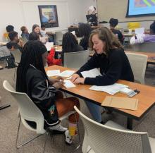 FSU mentors working with middle school students
