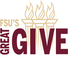 FSU's Great Give logo with an outline of the three Florida State University torches.