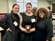 Megan Vogt, Claire Sciandra and Carol Edwards at 2025 Humanitarian of the Year Ceremony
