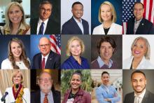 (Top) Jennifer Collins, Bob Sasser, Terrence Williams Jr., Leslie Webber and James “Chef” Barlow. (Middle) Lauren Albaum, Larry Hogan, Mary Katherine “Cricket” Mannheimer, Eduardo Pérez and Andrea Friall. (Bottom) Delores Spearman, Guy Spearman, Ashlee Fontes, Zach Heng and Kenneth Cagnolatti.