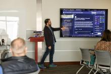 Dr. Yaacov Petscher demonstrating vibe coding at an interactive session.