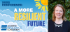 2022 Conference A More Resilient Future for the Academic Resilience Consortium with a picture of Karen Oehme and graphics of a sky with clouds and sun. 