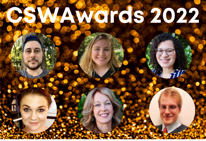 CSW Awards 2022 graphic with photos of Keaton Winchester, Lauren Henderson, Jessica Bagneris, Makenna Woods, Jane Dwyer Lee and Richard Soper