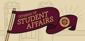 "Division of Student Affairs written onto a banner flag alongside of the Florida State University seal."