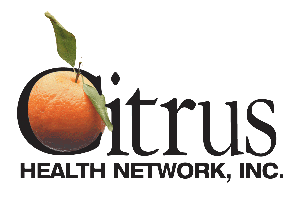 "Citrus Health Network Logo with a picture of an orange "