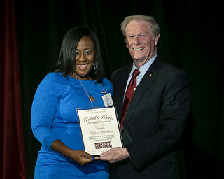 Tiffanie Williams and FSU President Thrasher