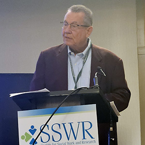 "Dr. Bruce Thyer presenting at SSWR."