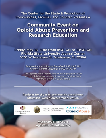 Opioid Abuse Prevention Research Education Event Flyer