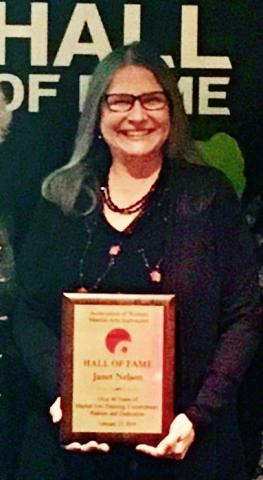 Janet Nelson's induction into the  induction into the Association of Women Martial Arts Instructors Hall of Fame