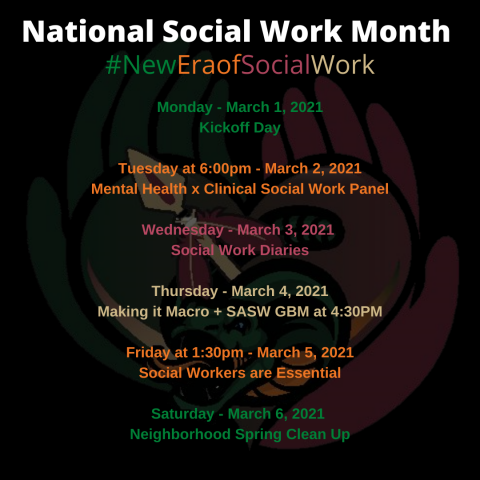 National Work Month Month New Era Of Social Work Kickoff Week Flyer