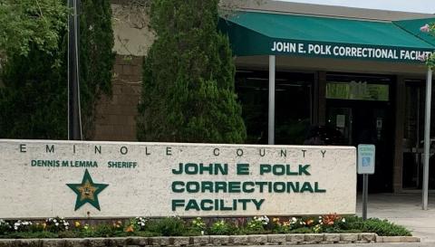 Entrance and sign for the John E. Polk Correctional Facility