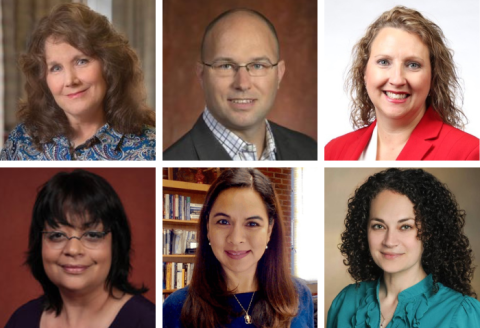 Top row: Dr. Abbott, Dr. Killian, Dr. Graven; Bottom row: Dr. De Leon, Dr. Lustria, Dr. Lemacks