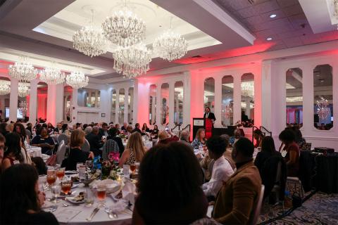 David Springer, dean of the College of Social Work, addresses attendees during the college’s 2025 Scholarship and Awards Dinner.