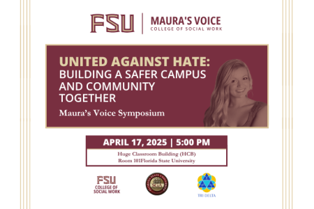 United Against Hate Building a Safer Campus and Community Together Maura's Voice Symposium on April 17th at 5 pm