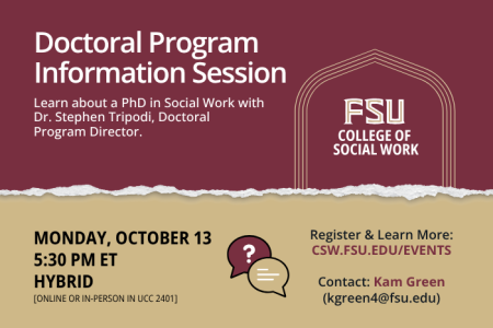 Doctoral Program Information Session fly for Monday, October 13 at 5:30 pm