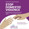 Graphic for Stop Domestic Violence initiative from the Domestic Violence Coordinating Council about using your hands to connect not hurt.